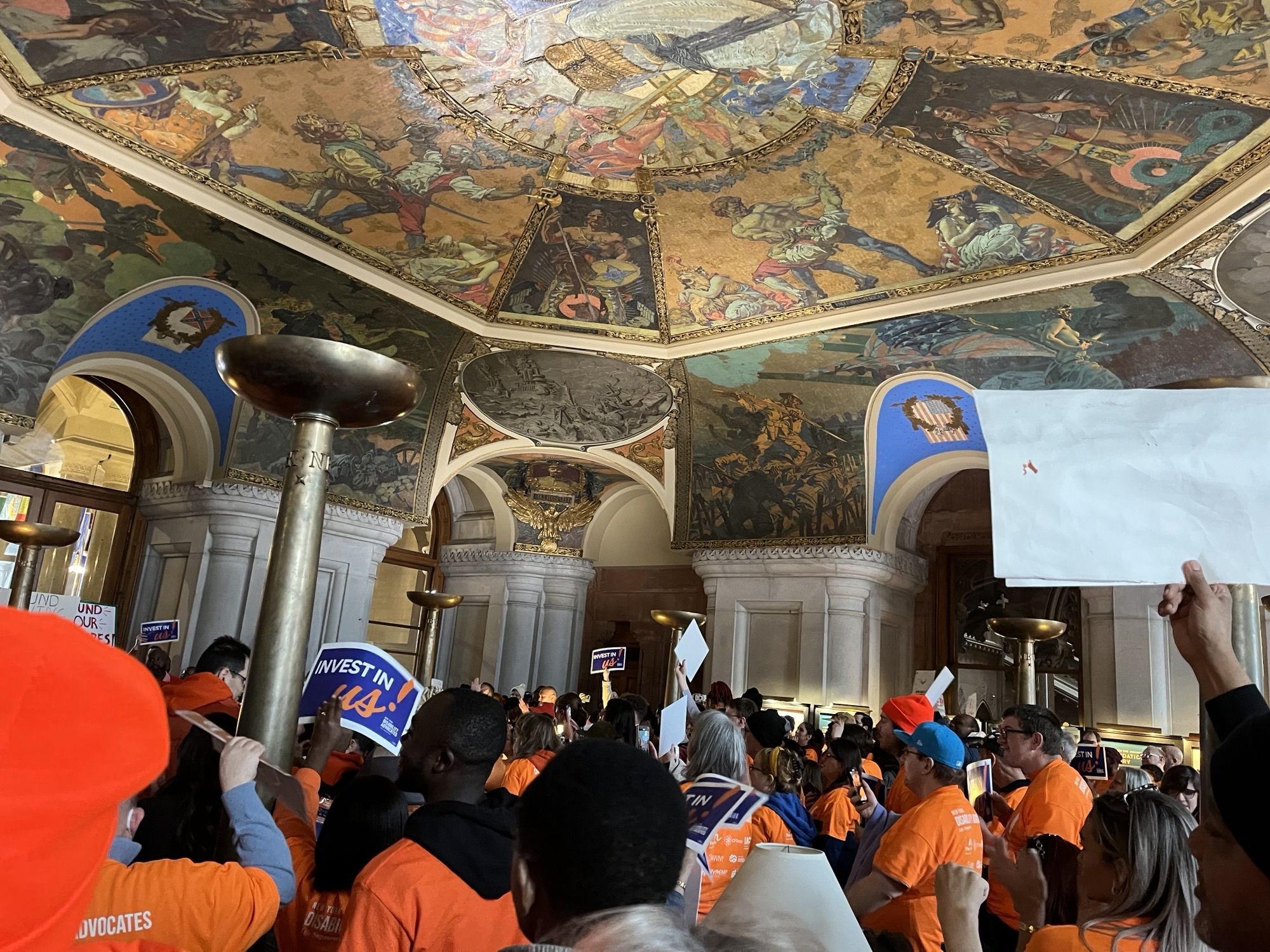 NYDA Rally in Albany group of rally goers gathered