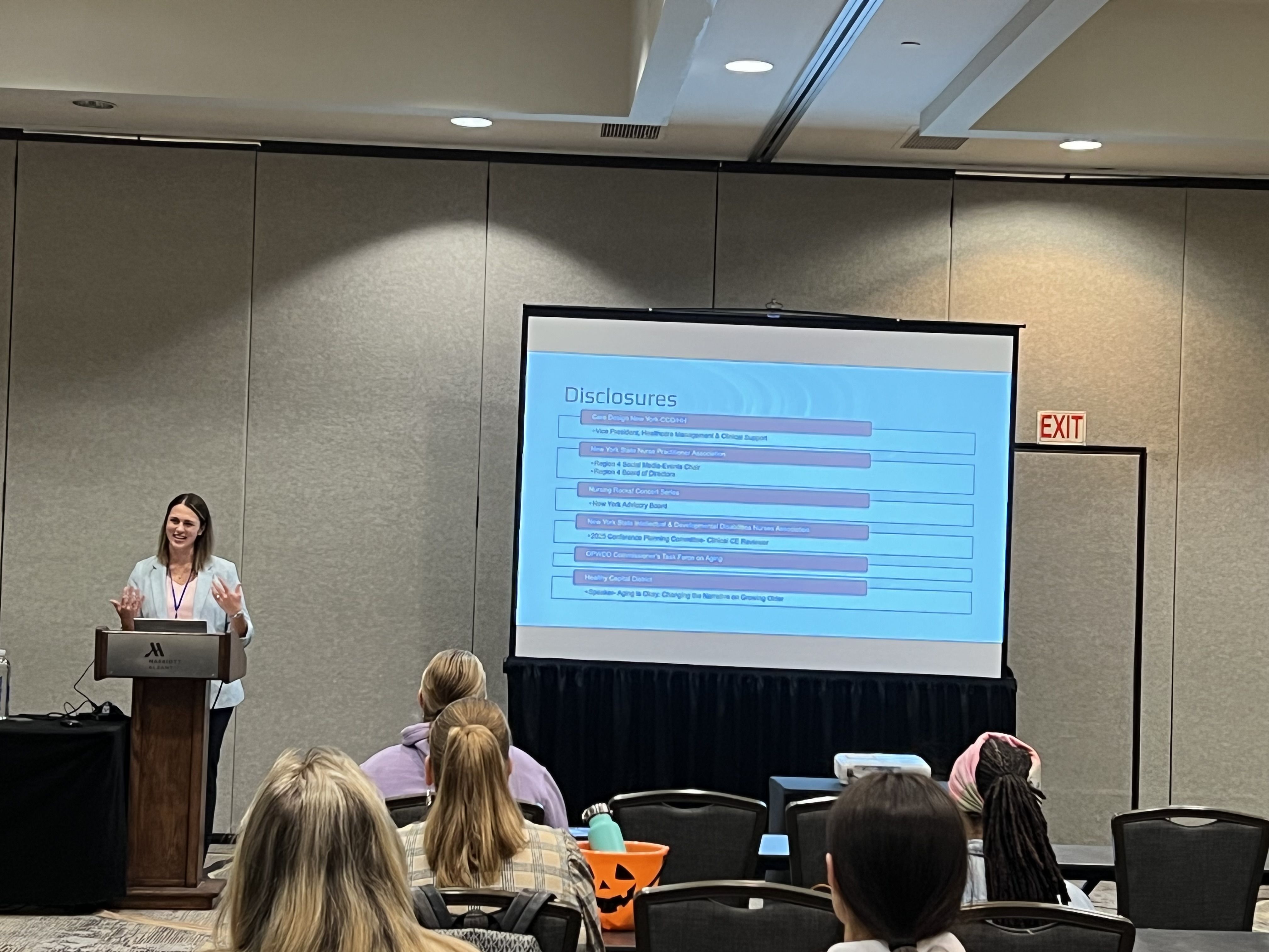 Brittany Miske, VP HCM & Clinical Support, presenting Hospital Transition session