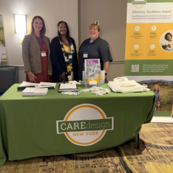 Neffy Pugh (Outreach Engagement Specialist), Brittany Miske, and Jessika Disbrow at the CDNY booth connecting with NYS IDDNA nurses and sharing how the CCO/HH connects/supports individuals with ID/DD.